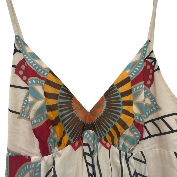 Trulli resort vacation cotton silk fully lined V bra top fit 2 flow summer dress - Picture 4 of 8